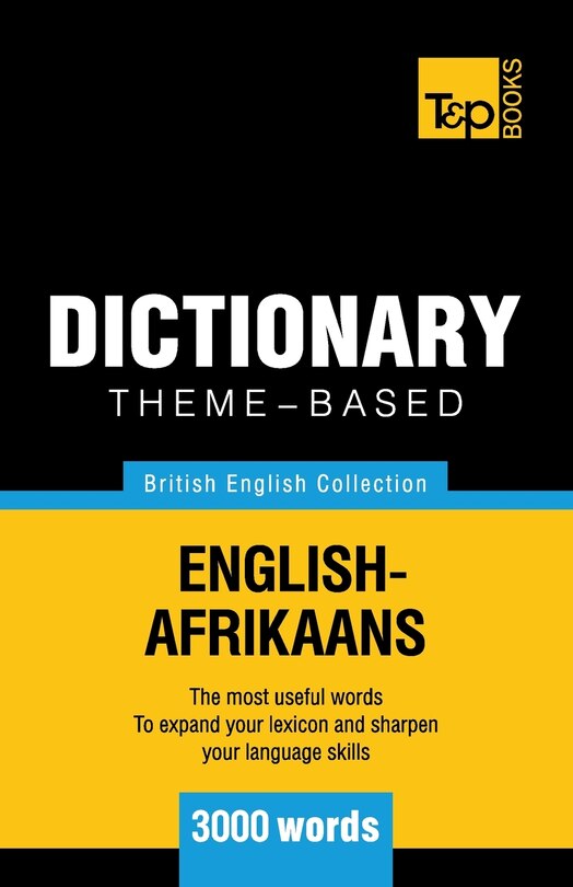 Front cover_Theme-based dictionary British English-Afrikaans - 3000 words