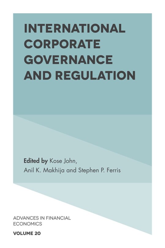 Couverture_International Corporate Governance and Regulation