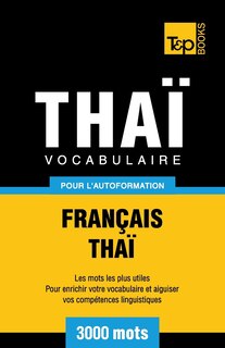 Couverture_Vocabulaire Français-Thaï pour l'autoformation - 3000 mots