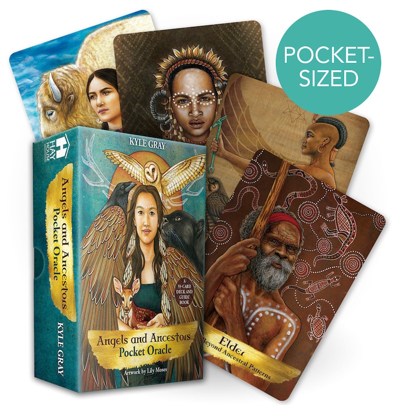 Front cover_Angels and Ancestors Pocket Oracle Cards