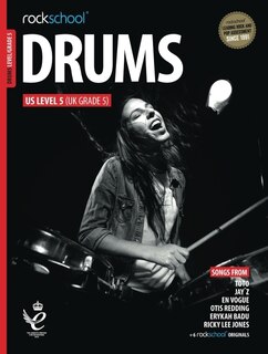 Front cover_Rockschool Drums Grade 5 2018+ Book/online Audio