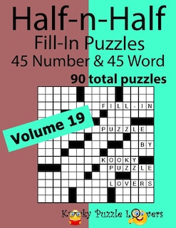 Front cover_Half-n-Half Word Fill-In Puzzles, Volume 19