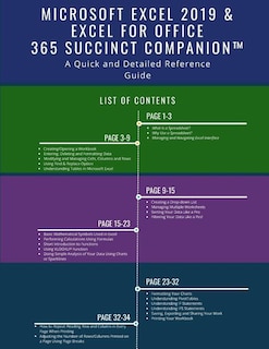 Microsoft Excel 2019 & Excel for Office 365 Succinct Companion(TM): A Quick and Detailed Reference Guide