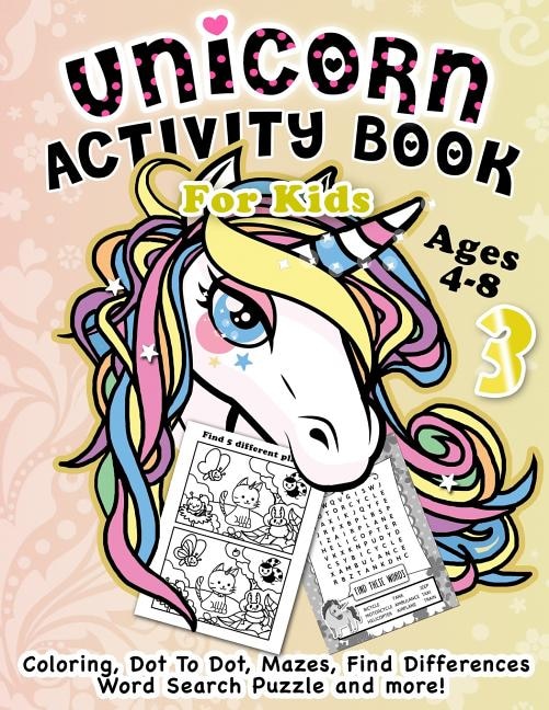 Front cover_Unicorn Activity Book for Kids Ages 4-8
