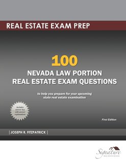 Front cover_100 Nevada Law Portion Real Estate Exam Questions