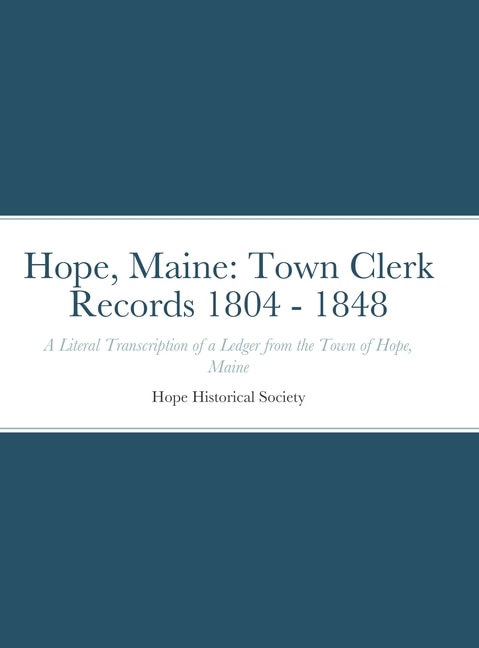 Front cover_Hope, Maine