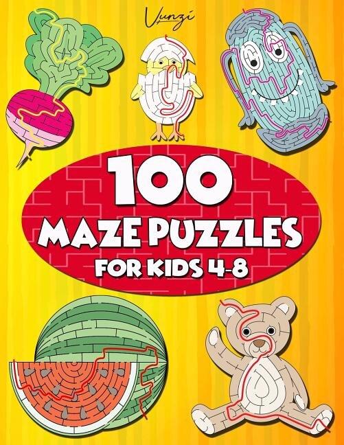 Front cover_100 Maze Puzzles for Kids 4-8