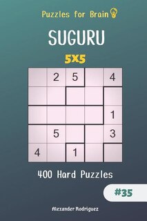 Front cover_Puzzles for Brain - 400 Suguru Hard Puzzles 5x5 vol.35
