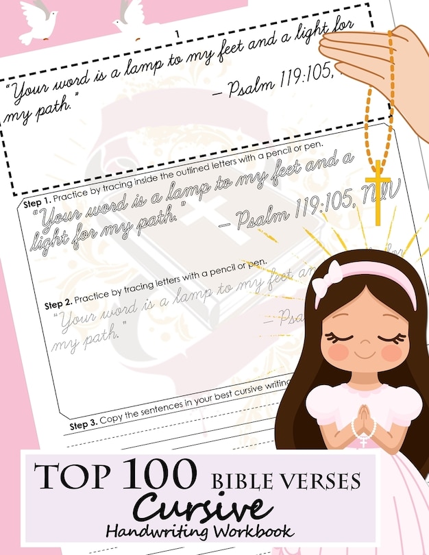 Front cover_Top 100 Bible Verses Cursive Handwriting Workbook