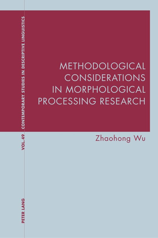 Couverture_Methodological Considerations in Morphological Processing Research