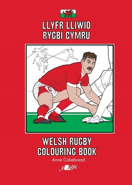 Front cover_Llyfr Lliwio Rygbi Cymru | Welsh Rugby Colouring Book