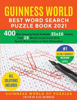 Couverture_Guinness World Best Word Search Puzzle Book 2021 #1 Slim Format Medium Level