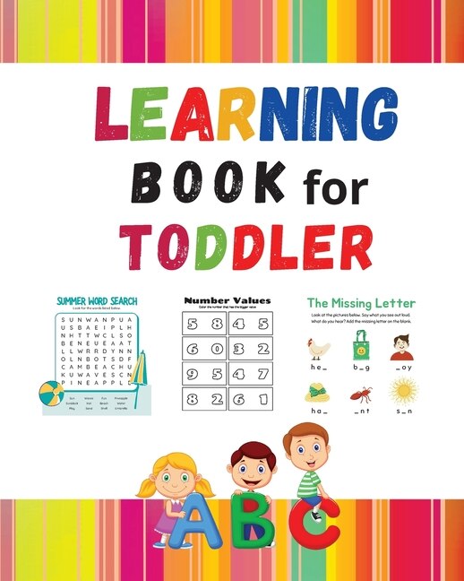 Learning Book For Toddler: Exercise Sheets For Kids - Coloring - Word Search - Trace The Letter