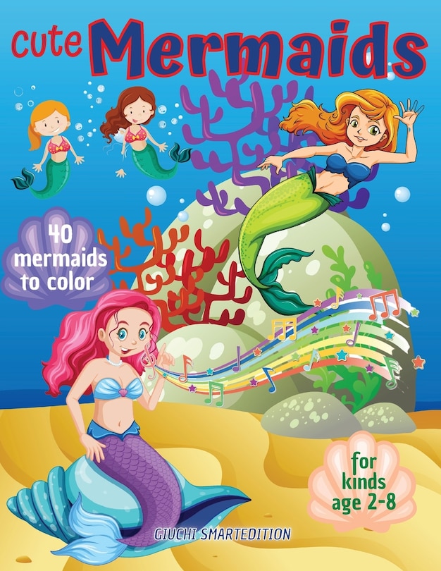 Front cover_Cute Mermaids to color 1