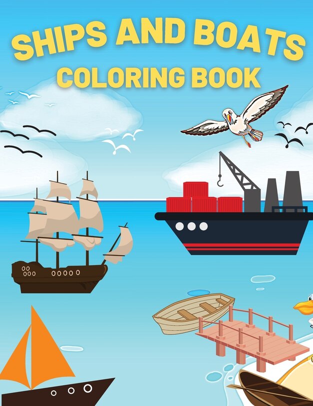 Front cover_Ships And Boats Coloring Book