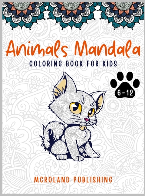 Front cover_Animals mandala coloring book for kids 6-12