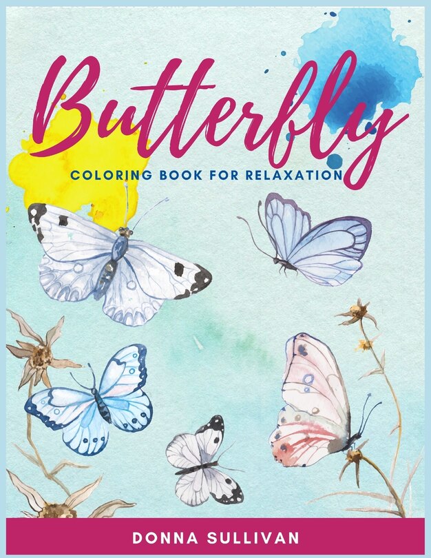Front cover_Butterly Coloring book for relaxation and stress relief