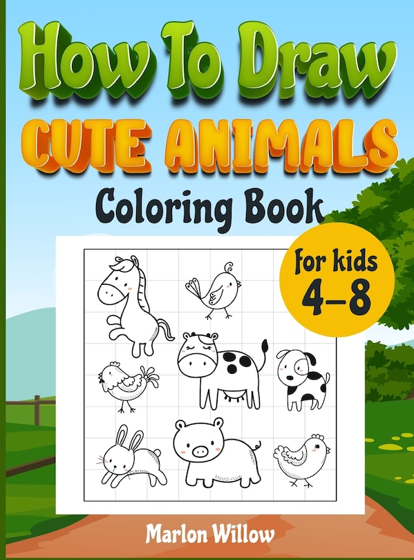 Couverture_How to draw cute animals coloring book for kids 4-8