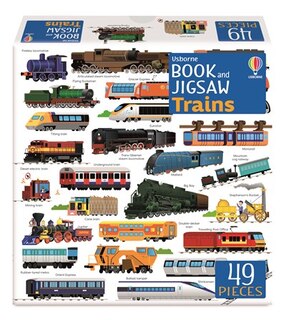 Front cover_Usborne Book and Jigsaw: Trains