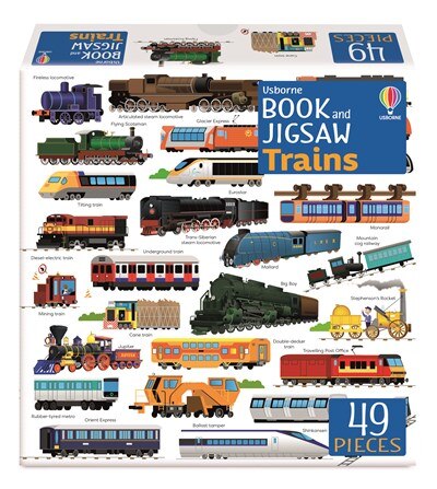 Front cover_Usborne Book and Jigsaw: Trains