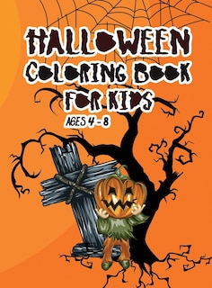 Front cover_Halloween coloring book for kids ages 4 - 8