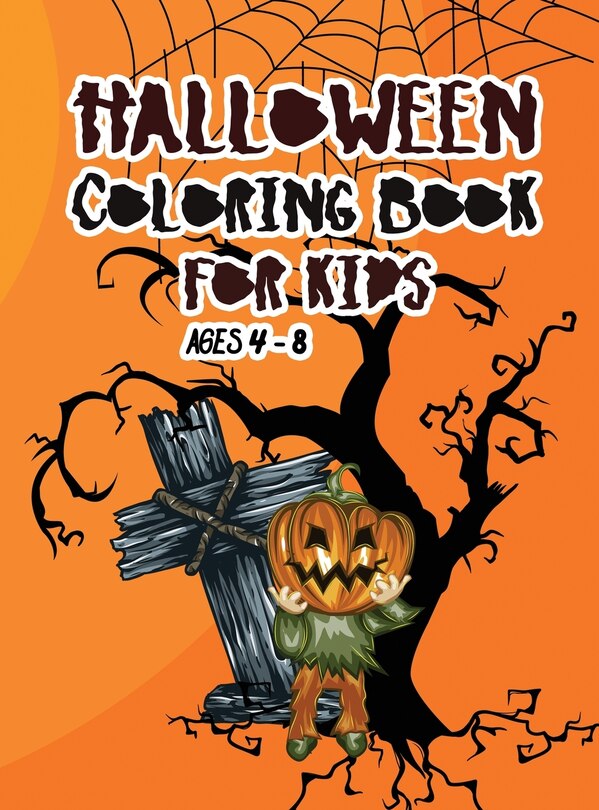 Front cover_Halloween coloring book for kids ages 4 - 8
