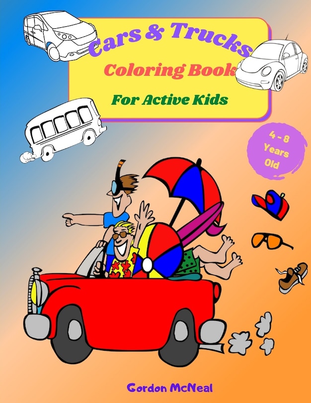 Front cover_Cars & Trucks Coloring Book for Active Kids