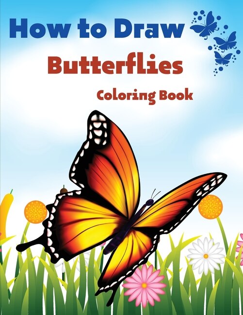 Front cover_How To Draw Butterflies Coloring Book