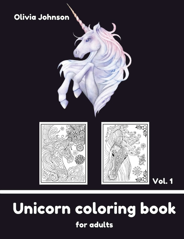 Front cover_Adult Coloring Book - Unicorn Vol1
