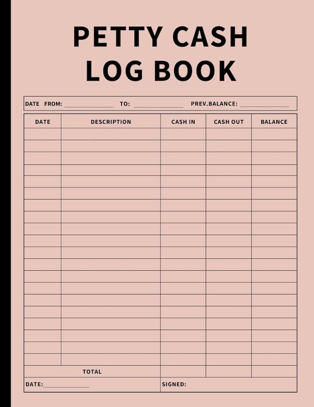 Front cover_Petty Cash Log Book