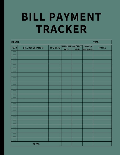 Front cover_Bill Payment Tracker