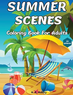 Front cover_Summer Scenes Coloring Book for Adults