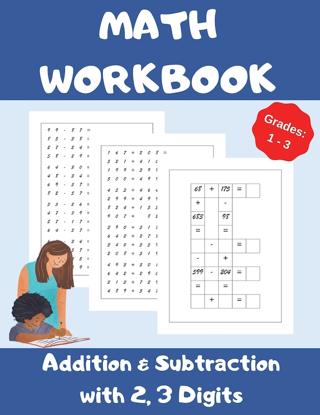 Couverture_Math Workbook, Addition and Subtraction with 2,3 Digits, Grades 1-3