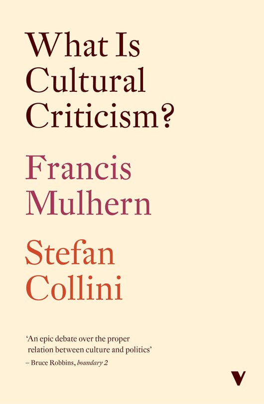 Front cover_What Is Cultural Criticism?