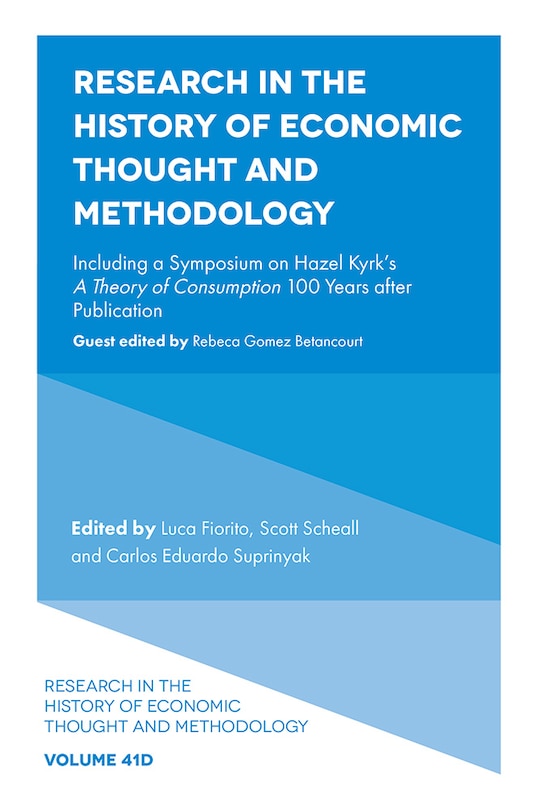 Front cover_Research in the History of Economic Thought and Methodology