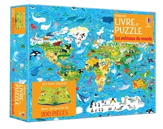 Front cover_Les animaux du monde : Coffret livre et puzzle : Dès 7 ans