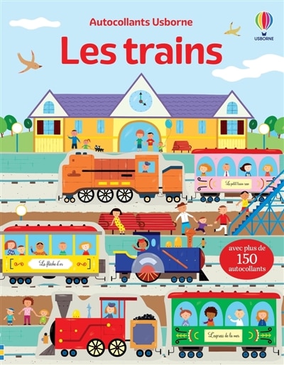 Front cover_Les trains : Autocollants Usborne