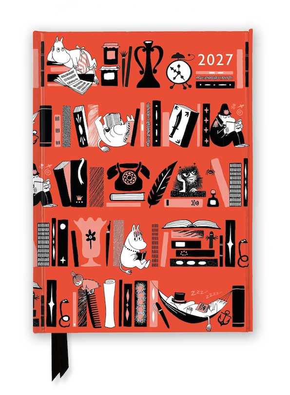 Front cover_Moomin Bookshelves 2027 Luxury Diary Planner - Page to View with Notes