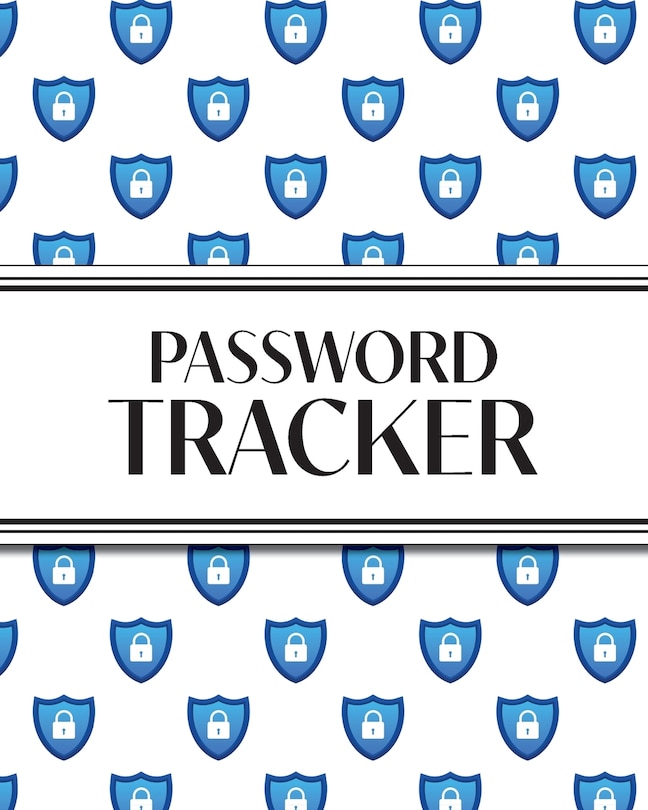 Front cover_XL Large Print Password Tracker (Lock Shield Blue)