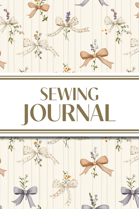 Couverture_Sewing Journal (Orange and Purple Bows with Wildflowers on Cream Background)