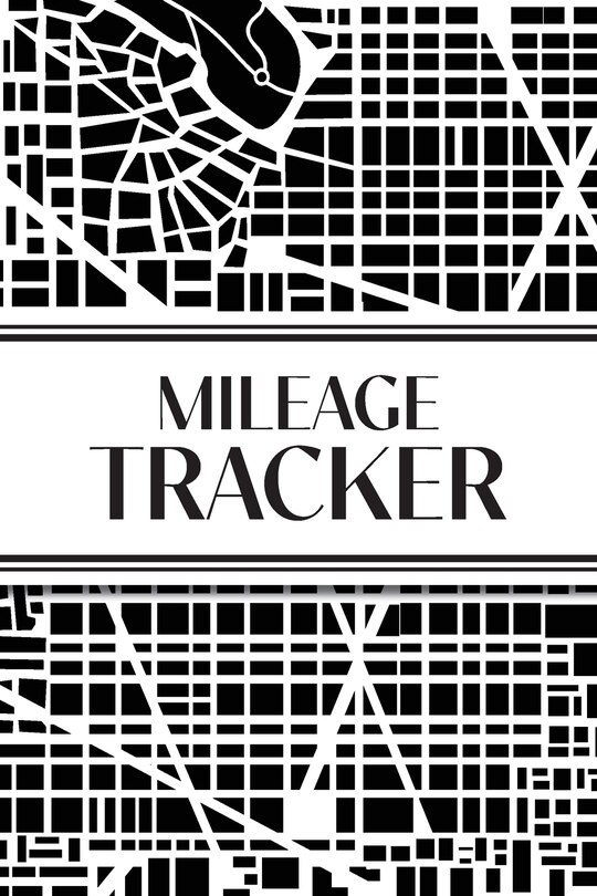 Front cover_Mileage Tracker (Urban Map Black and White)