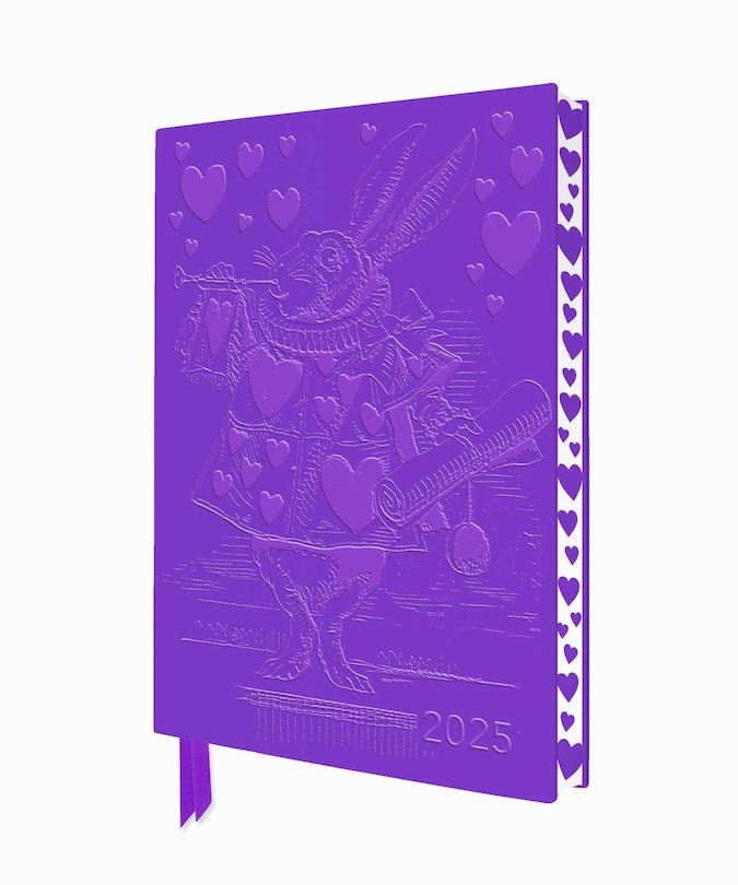 Couverture_Alice in Wonderland 2025 Artisan Art Vegan Leather Diary Planner - Page to View with Notes