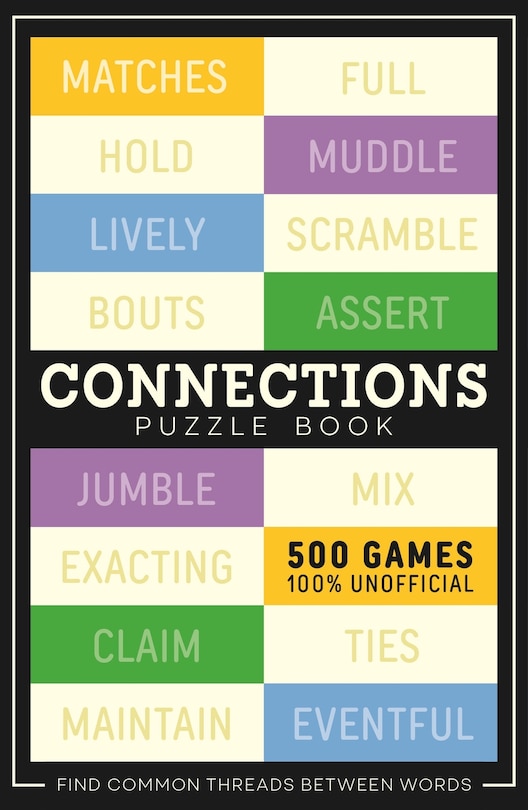 Front cover_Connections Puzzle Book: 500 games, 100% Unofficial