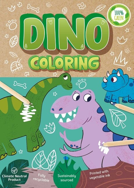 Dino Coloring: A Fully Recyclable Coloring Book