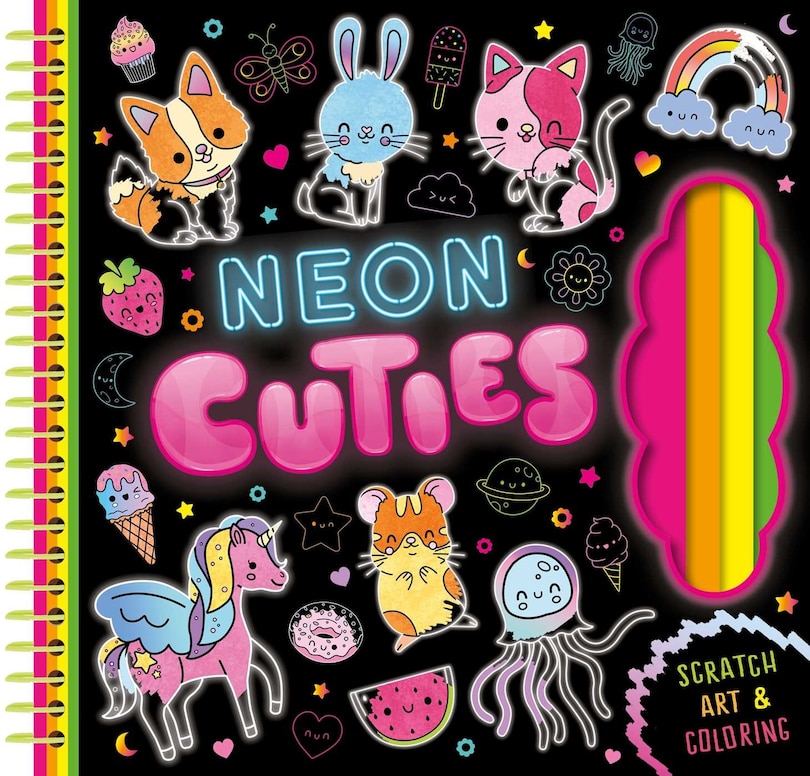 Neon Cuties: Scratch Art and Coloring