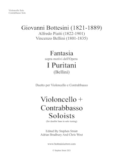 Couverture_Fantasia I Puritani Duetto For Double Bass and Cello - Soloists Part (Cello and Bass soloists)