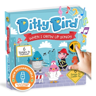 Front cover_Ditty Bird | When i grow up songs |Interactive Musical Sound book for toddlers 1- 3 | Early learning toy with sounds | I am a Firefigher
