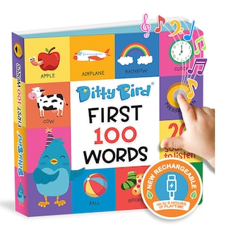 Front cover_Ditty Bird | First 100 Words Interactive Sound Book for toddlers 1- 3 | speech therapy | Educational Learning books for 1 year old