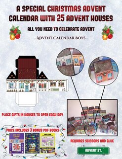 Front cover_Advent Calendar Boys (A special Christmas advent calendar with 25 advent houses - All you need to celebrate advent)