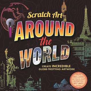 Front cover_Scratch Art: Around The World-Adult Scratch Art Activity Book